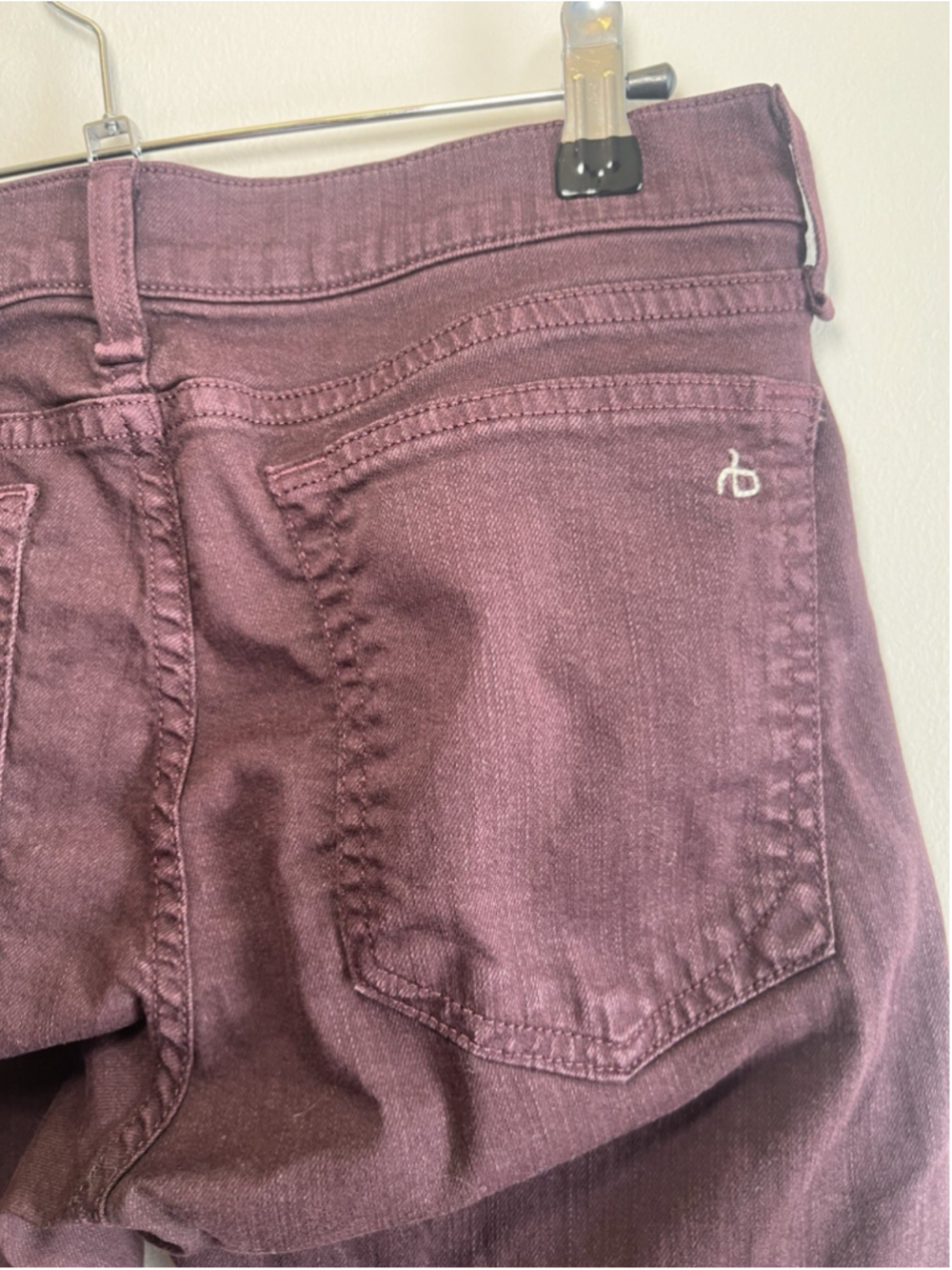 RAG & BONE Jeans Burgundy Slim Fit Boyfriend Stretch Modern Women’s Size 26 - Picture 6 of 15